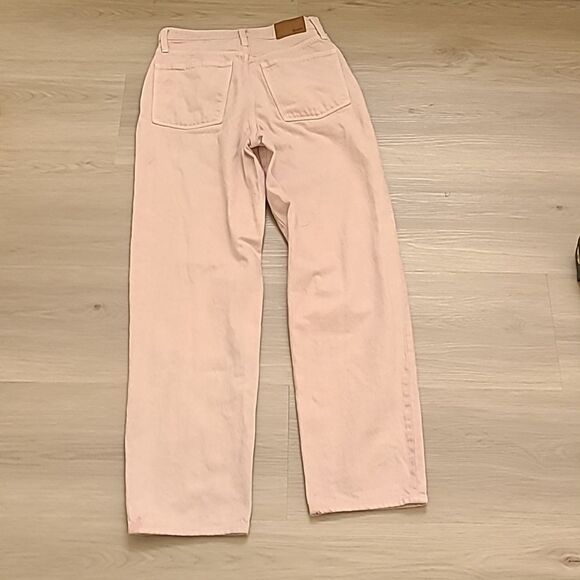 Madewell Pink Baggy Straight Jeans: Garment Dyed Edition women's size 26 - Picture 6 of 8